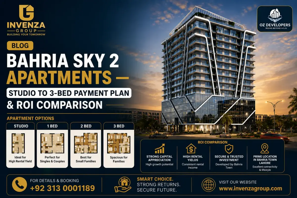 Bahria Sky 2 apartments in Bahria Orchard Lahore featuring payment plans, studio to 3-bed options and ROI analysis