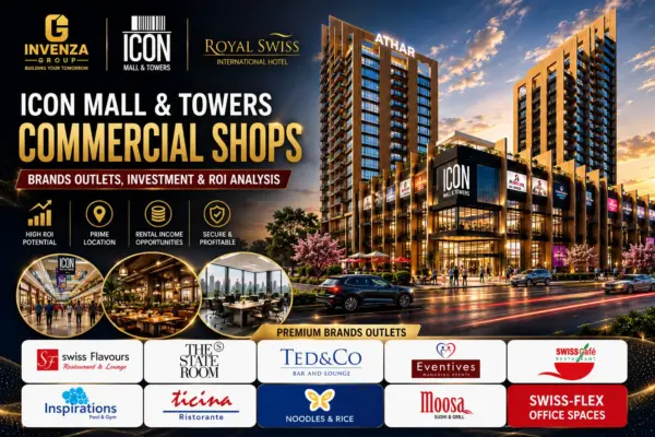 Icon Mall & Towers commercial shops featuring premium brands, retail outlets, investment potential and ROI analysis.