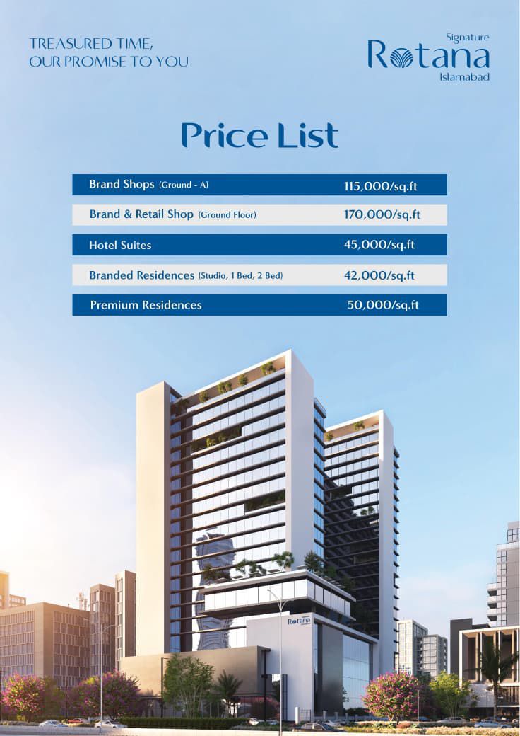 Rotana signature isb Price List