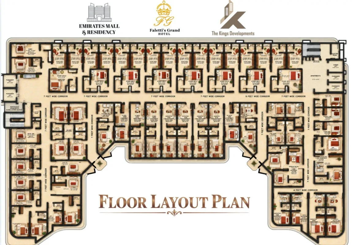 Faletti's Grand Hotel Lahore floor layout plan
